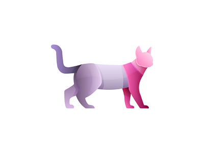 Cat cat colorful cute gradient illustration logo pet