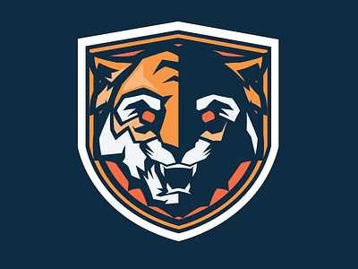 Sports Team Mark: Tiger branding design flat illustration logo vector