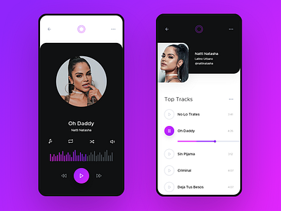 Latino Urbano Mobile Music Player mobile music app music player sketch ui ui design vector visual design