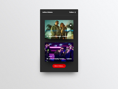 Latino Urbano Video Widget design sketch ui ui design video video app video player visual design widget