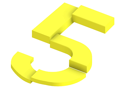 FIVE 3dmodeling rendering yellow