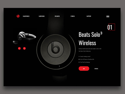 Beats - Product Page beats cover design e commerce headphone ui headphones icon layout music product product page shop store ui ux web