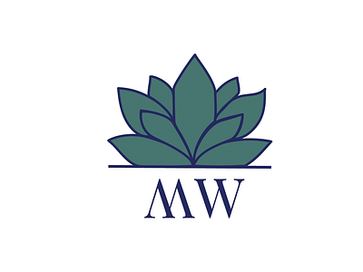 MW Lotus Logo flower logo illustration logo logo design logotype lotus lotus flower type vector vector illustration