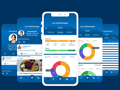 MyFitnessPal Mobile Redesign Concept mobile app mockup product design sketch app ui ux wireframe