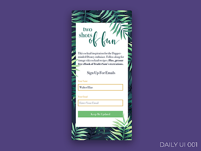 DAILY UI 001 | Email Sign Up Page