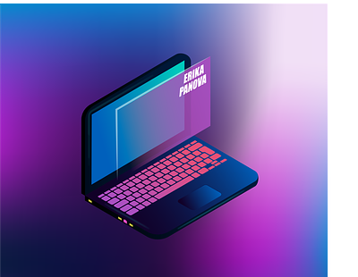 Isometric Design colorful dark design gradient isometric laptop simple