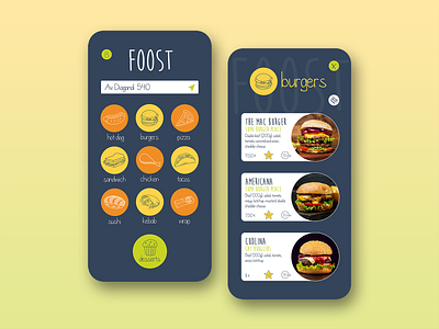 Foost Mobile App app design food illustration mobile app design mobile ui vector