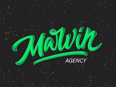 Marvin Agency Logo branding illustration lettering logo
