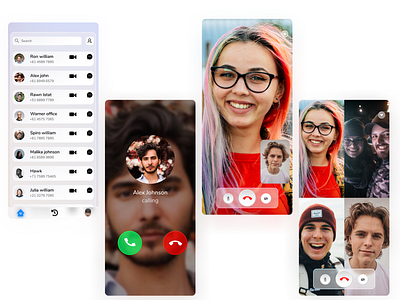 Friend/Family videocall app figma glassmorphism high fidelity typogaphy ui ui design ux ux desgin wireframe