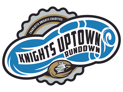 Knights Uptown Rundown 5K Logo 5k baseball branding design illustration milb minor league baseball