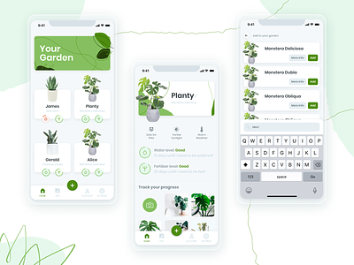 Plant Care App Concept app app design ui ui design ux uxui
