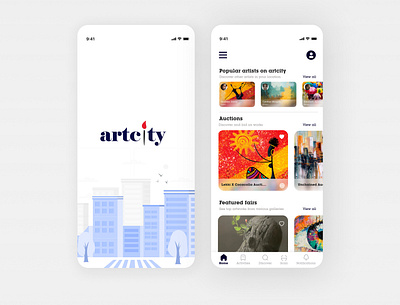 Artcity app appdesign art design illustration minimal ui ux