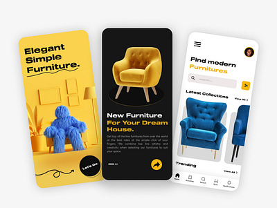 E - Furniture design e commerce furniture landing page design ui