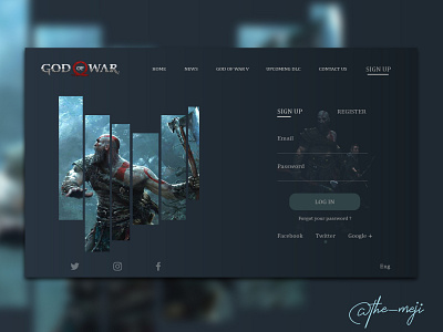 God Of war Series ! design form god of war illustration illustrator landing page design minimal ui