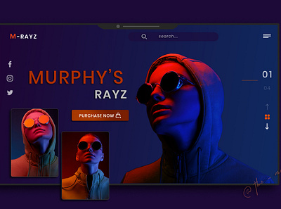 Murphy's Rayz branding design glasses illustrator landing page design minimal redesign retro shades ui web website