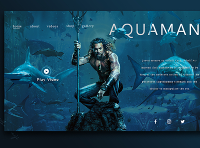 Aquaman action figure aquaman dailyui dc dccomics landing design photoshop web
