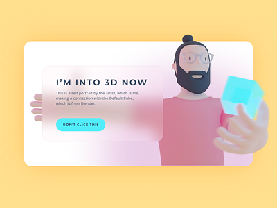 I'm into 3D now 3d 3d character blender blender3d blur character cycles design flat illustration minimal minimalist portrait render ui web design