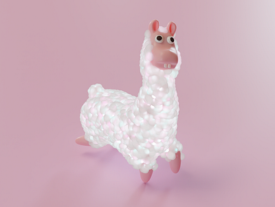 Alpaca 3D 3d alpaca animal blender character fluffy glow illustration lights llama render