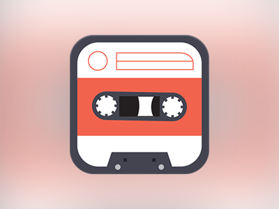 Casette app apple casette flat icon ios ipad iphone minimal minimalist music player