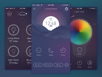 LightControl - App app dark dashboard ios iphone lights night ui ux