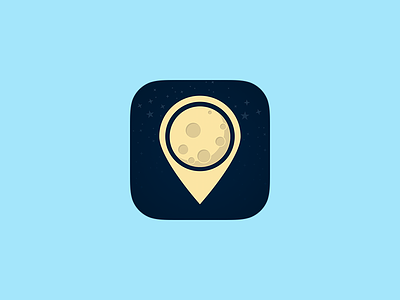UnderMoon - App Icon app dark gps icon location moon night pin stars store