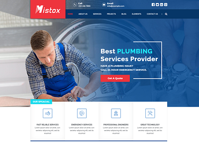 Mistox - Responsive Multi Purpose HTML5 Template drain leak maintenance plumber repair service sever water