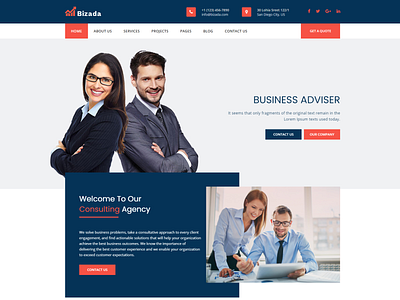 Bizada – Business Consulting HTML Template