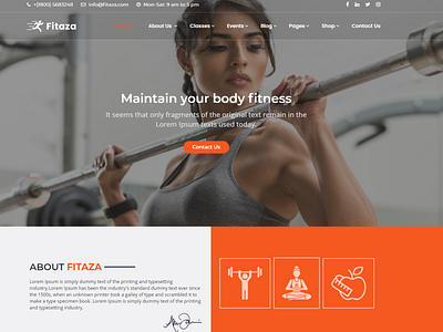 Fitaza – Fitness HTML Template aerobic body classes exercise fit fitness gym health nutrition trainer weightlifting workout yoga