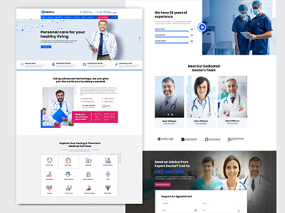 Medics business clinic hospital illustration landingpage medical template webdesign