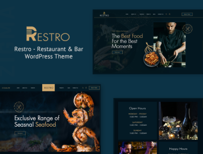 Restaurant & Bar WordPress Theme bakery bar business cafe corporate design envato landingpage onlinefood pizza pub restaurant seafood template webdesign wordpresstheme