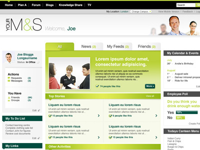 M S Intranet Pitch 4 design graphics green intranet ui website