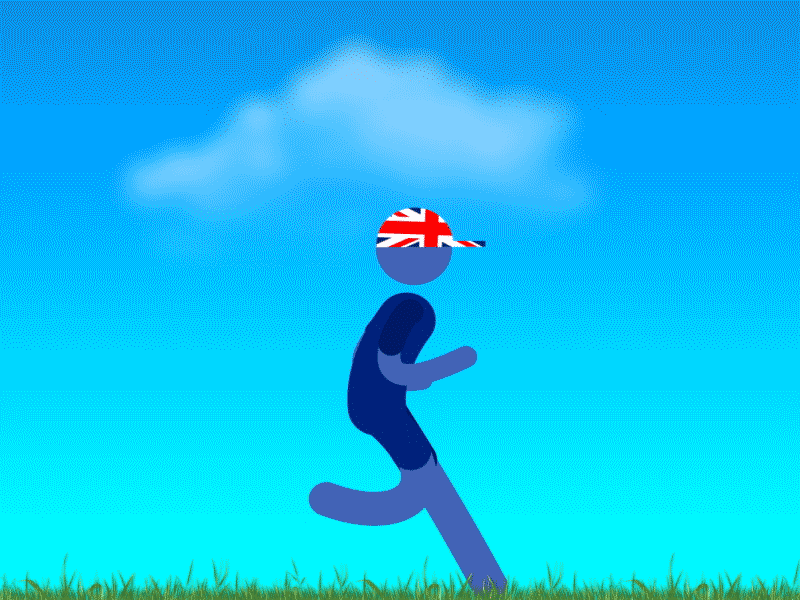 Runner animation athlete clouds gif grass runner vector