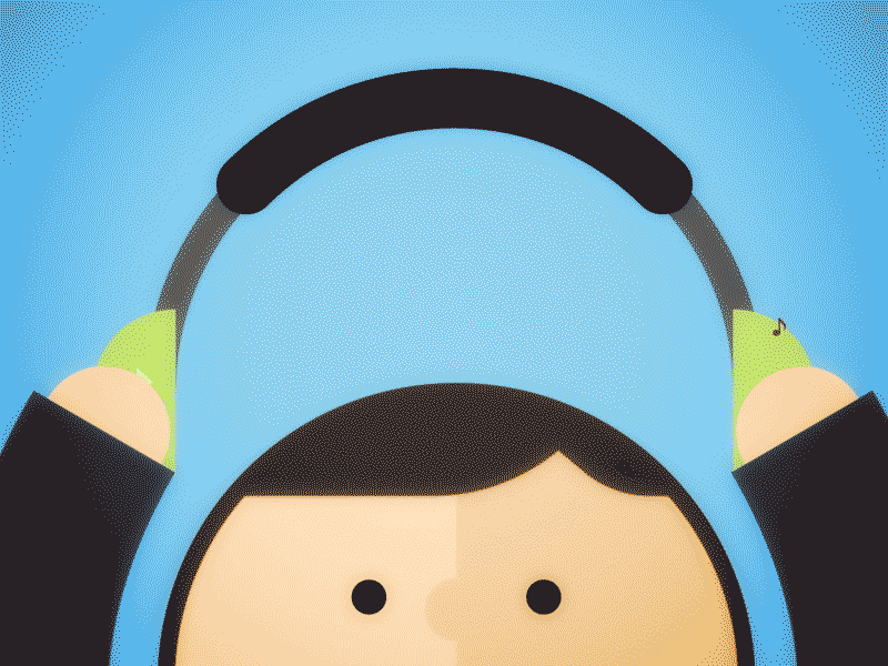 Headphones On animation character gif headphones music notes vectors