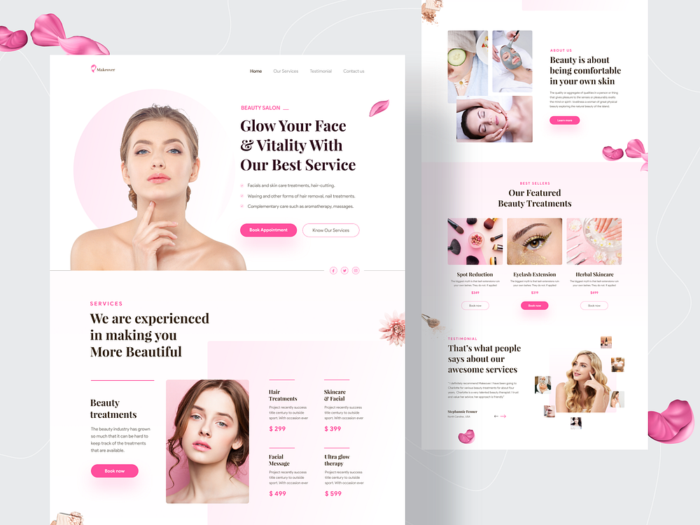 Beauty Salon Web Exploration by Sajib Das Supriyo on Dribbble