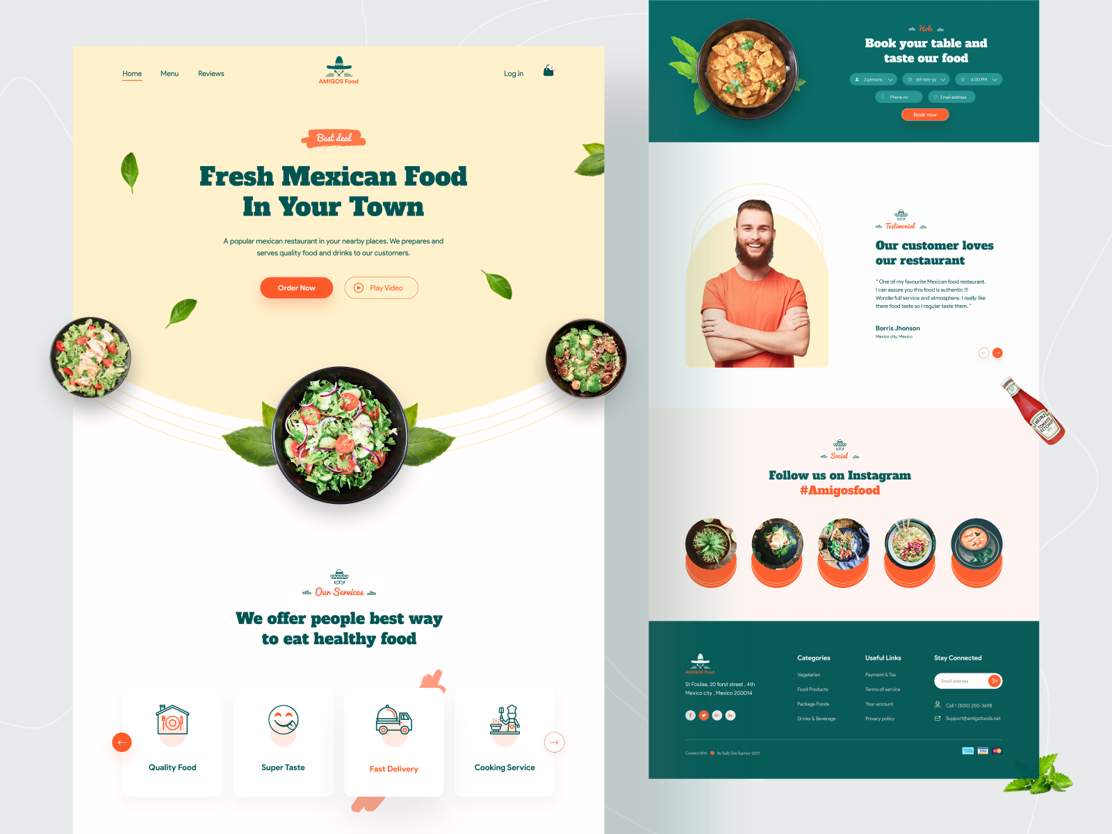 Restaurant Website Landing Page by Sajib Das Supriyo on Dribbble