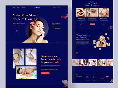 Beauty Salon Website Design art beauty blue clean concept creative design graphic design minimal photoshop popular design popular shot sajib salon simple ui web web design webdesign website