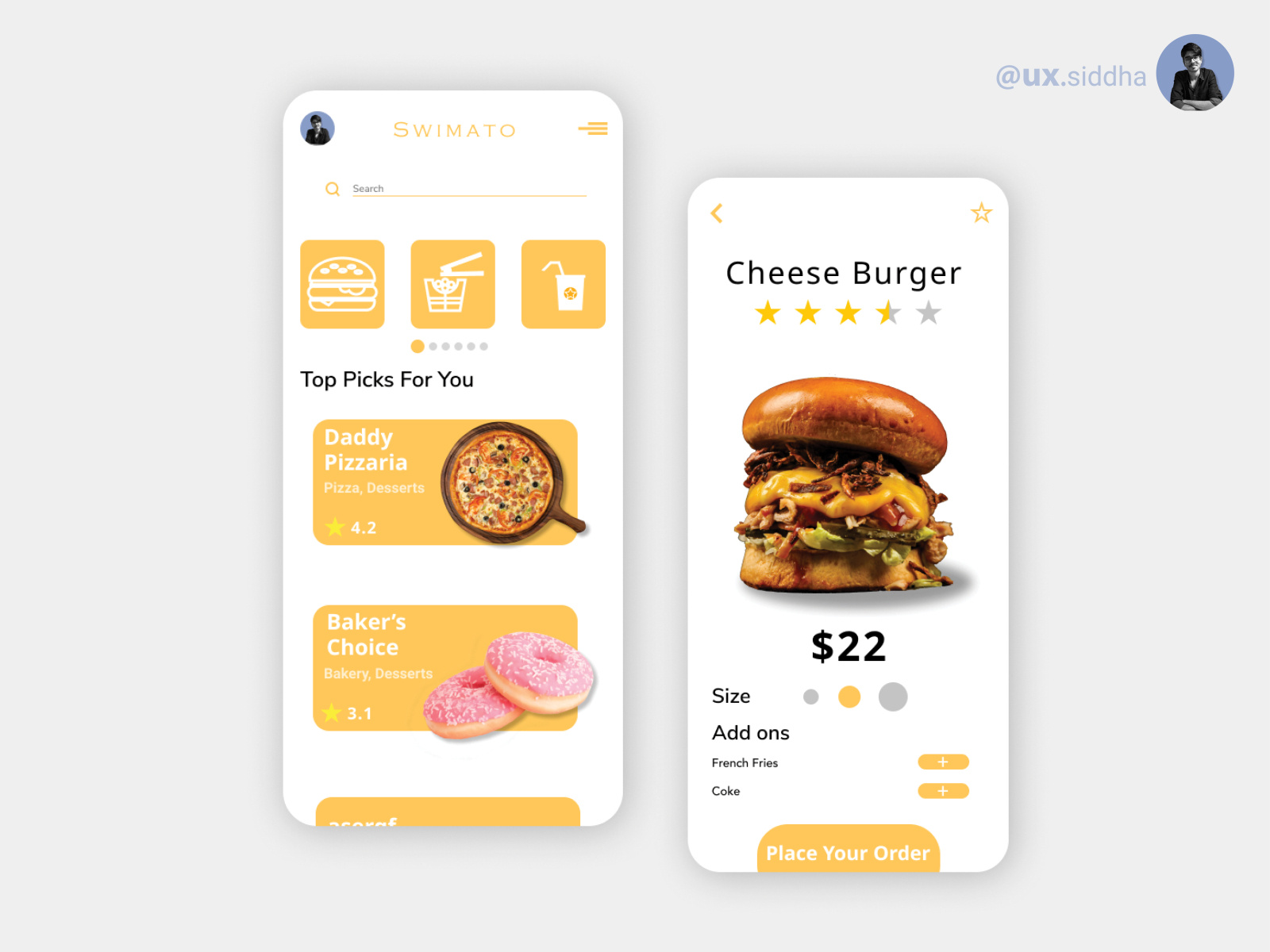 Food App Concept by Sathyasiddha Pattanaik on Dribbble