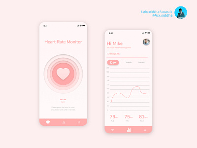 Heart beat Monitor design health app heart heartbeat ui ui ux uidesign uiuxdesigner ux