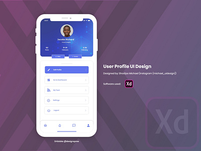 User Profile Design adobe adobexd adobexduikit clean concept creative creative design design idea illustration interface profile profile card profile design profile page profiles ui uiux user vector