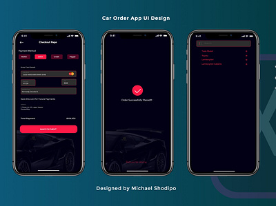 Shopping App Design Concept 💯🚀 adobexd car clean concept creative creative design dark design idea order payment paypal sale tesla ui uiux