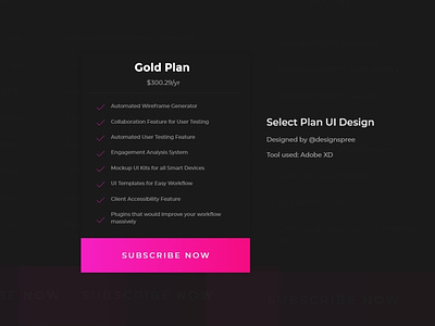 Select Plan User Interface 💯🚀