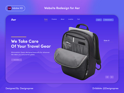 AER Website Landing Page Design Concept