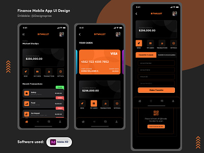 Finance App Design Concept 3d adobe adobexd brand identity branding clean concept conceptual creative creative design dark design finance finance app finance logo idea uiux wallet wallet ui walletapp