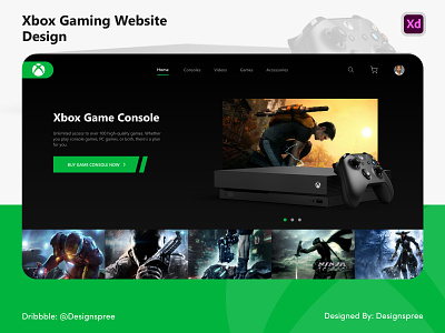 Xbox Gaming Website Design - Adobe XD