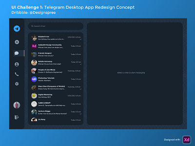 Telegram Desktop App Redesign Concept 🖥 3d adobexd animation branding chat clean concept creative design desktop direct messaging figma graphic design idea illustration motion graphics sketch telegram ui uiux