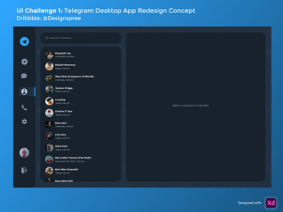 Telegram Desktop App Redesign Concept 🖥 adobe adobexd app blue clean concept creative design desktop direct messaging figma graphic design idea illustration product designer redesign sketch telegram uiux xd