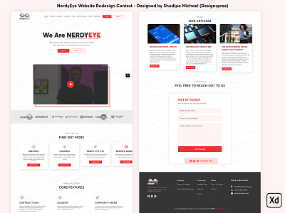 NerdyEye Website Redesign Contest 🔥💯🚀 adobexd clean concept conceptual creative creativedesign dark design figma idea illustration light logo nerdyeye redesign sketch ui uiux website websiteredesign