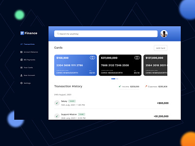 Finance App Dashboard 🔥💯🚀
