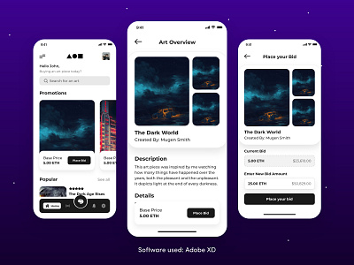 NFT Marketplace UI Design Concept 🎨 3d adobe adobe xd animation art artist challenge concept crypto cryptocurrency graphic design instagram marketplace mockup nft playoff sleek uiux what what if