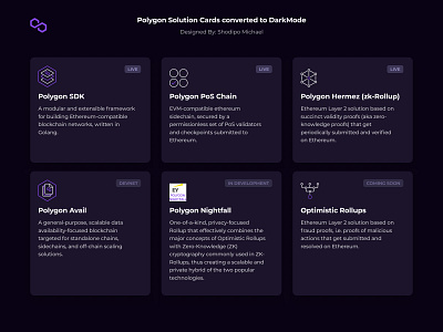 Polygon DarkMode cards components cryptocurrency dark theme design design system ethereum golo interface minimal playoff polygon popup product design solution task ui ui design web design